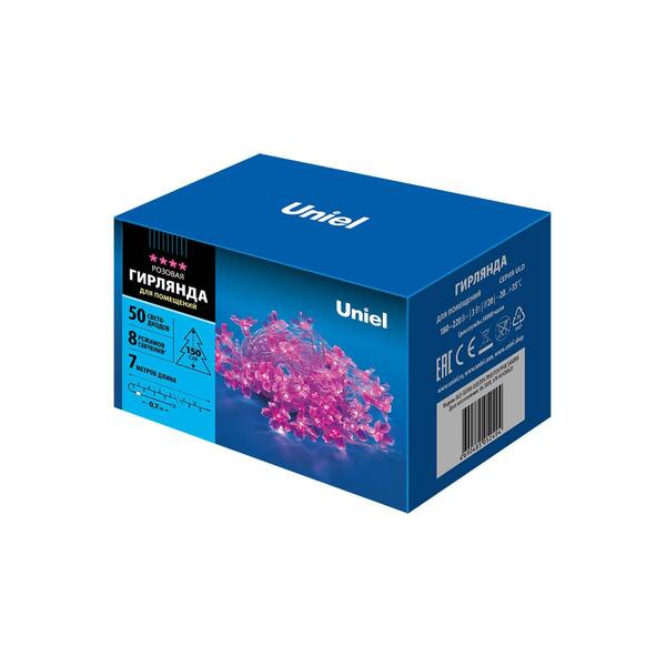 Светодиодная гирлянда Uniel Сакура 220V розовый ULD-S0700-050/DTA PINK IP20 PINK SAKURA 07933